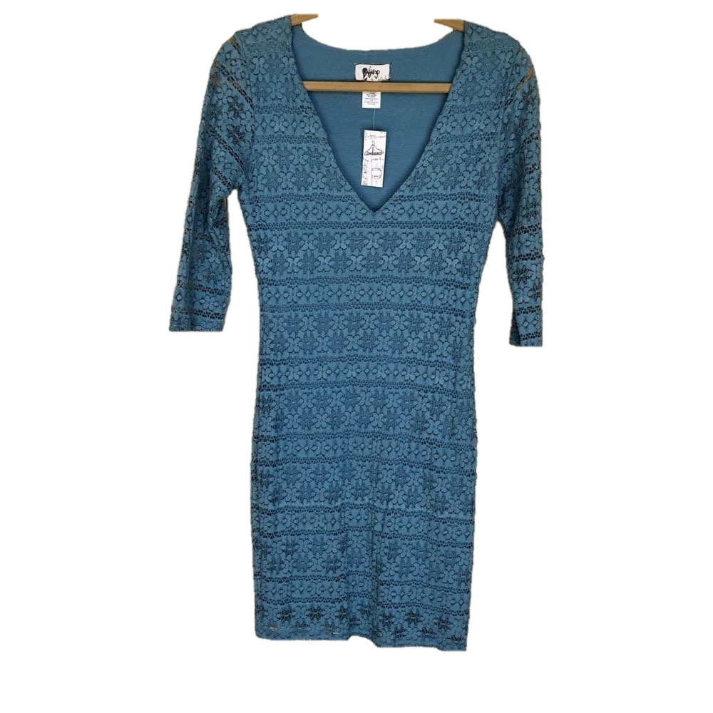 🆕 NWT nightcap Cherokee stripe deep v dress in powder size 3/M